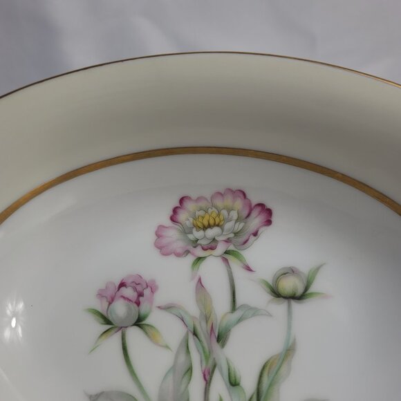 Mikado Harmony Oval Serving Bowl Cream Rim Pink Floral Center - Picture 5 of 12